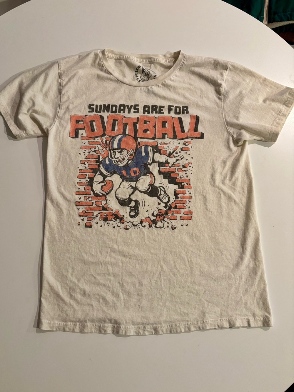 Sundays Are For Football Graphic Tee - White/Orange/Blue